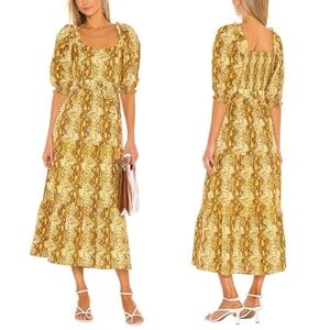 FAITHFULL THE BRAND x REVOLVE Rumi Linen Snake Print Midi Dress